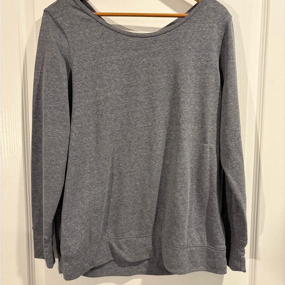 Old Navy Heather Gray Women's Long Sleeve Tee Sweatshirt